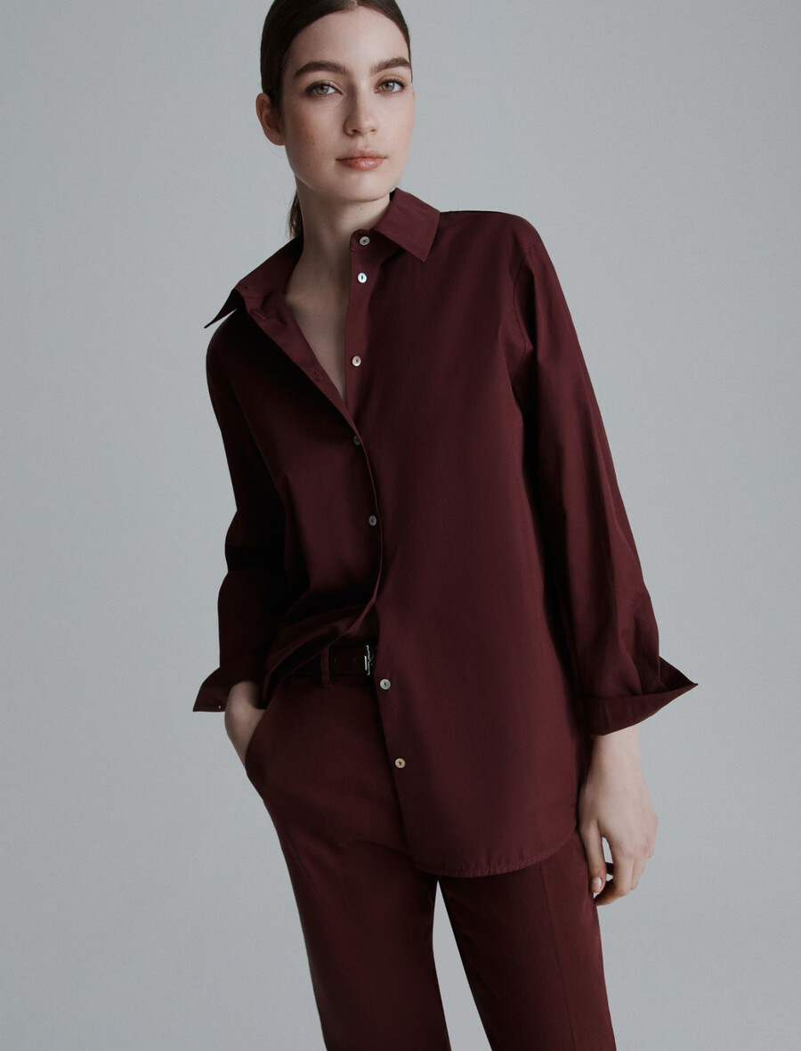 srajca iz poplina - bordo