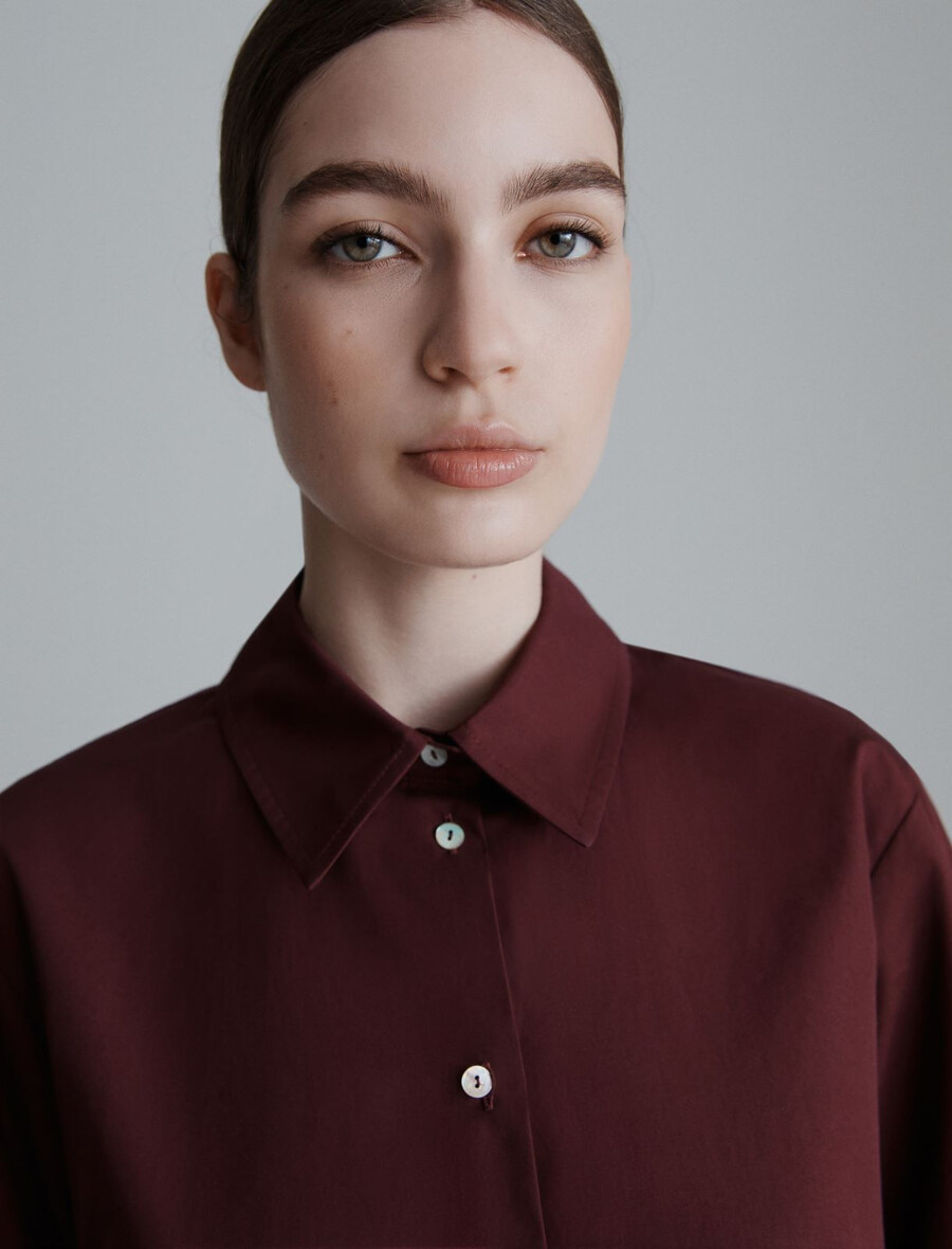 srajca iz poplina - bordo