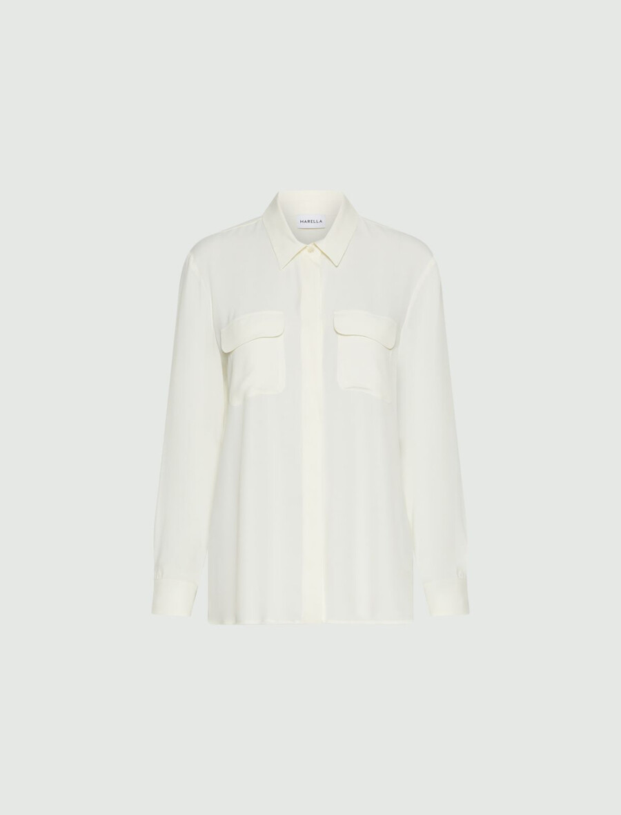 srajca iz mešanice svile - bela