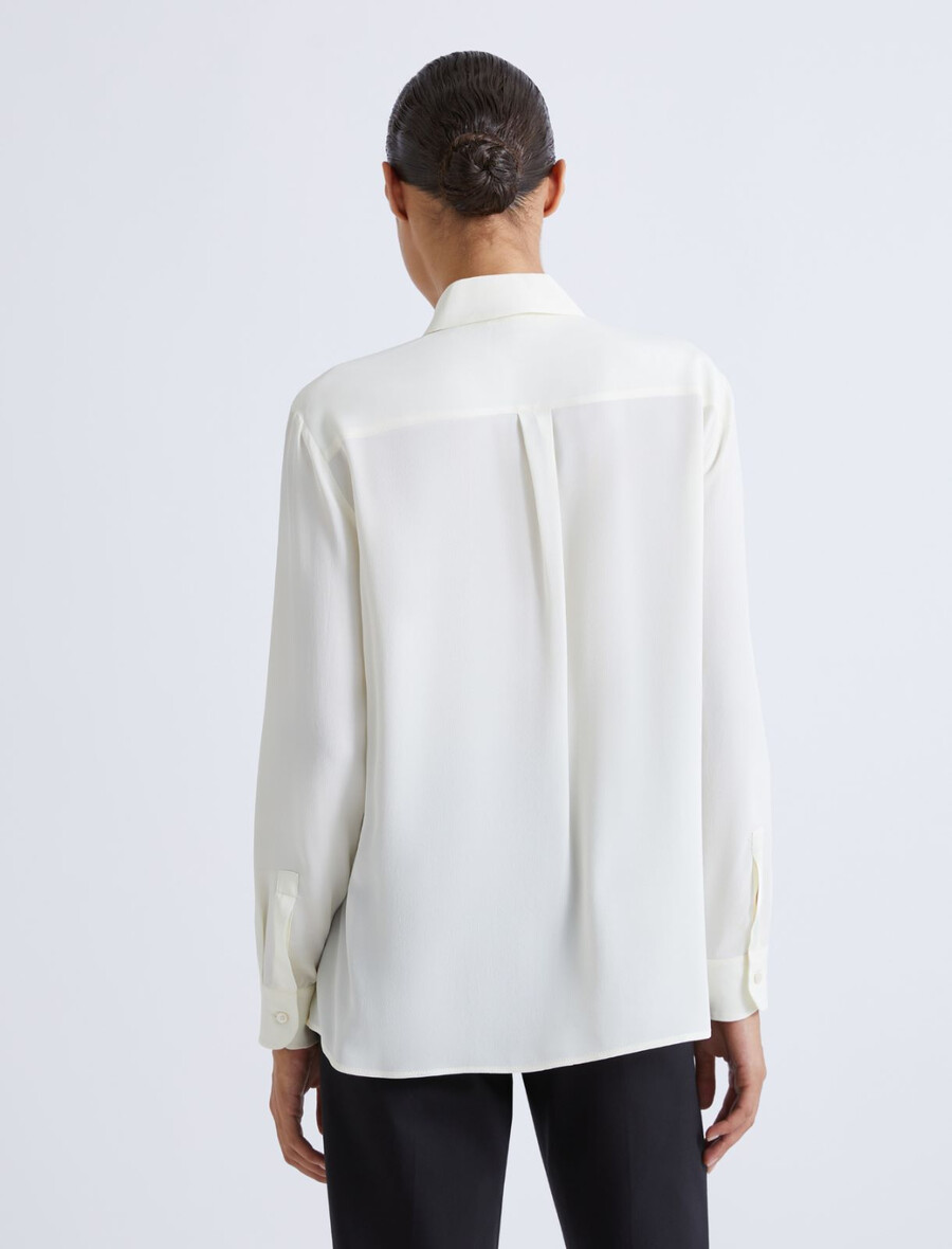 srajca iz mešanice svile - bela