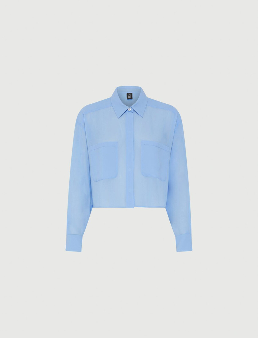 Žoržetska srajca - svetlo modra