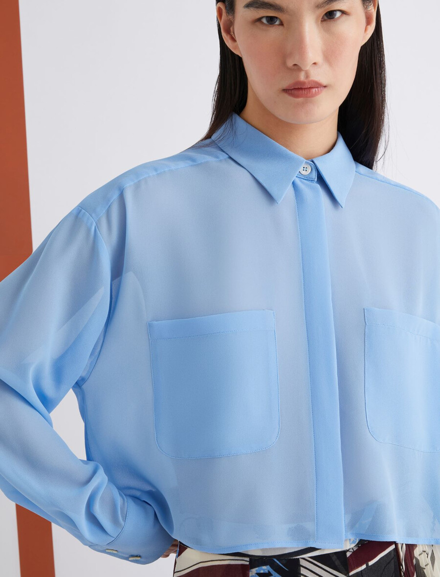 Žoržetska srajca - svetlo modra