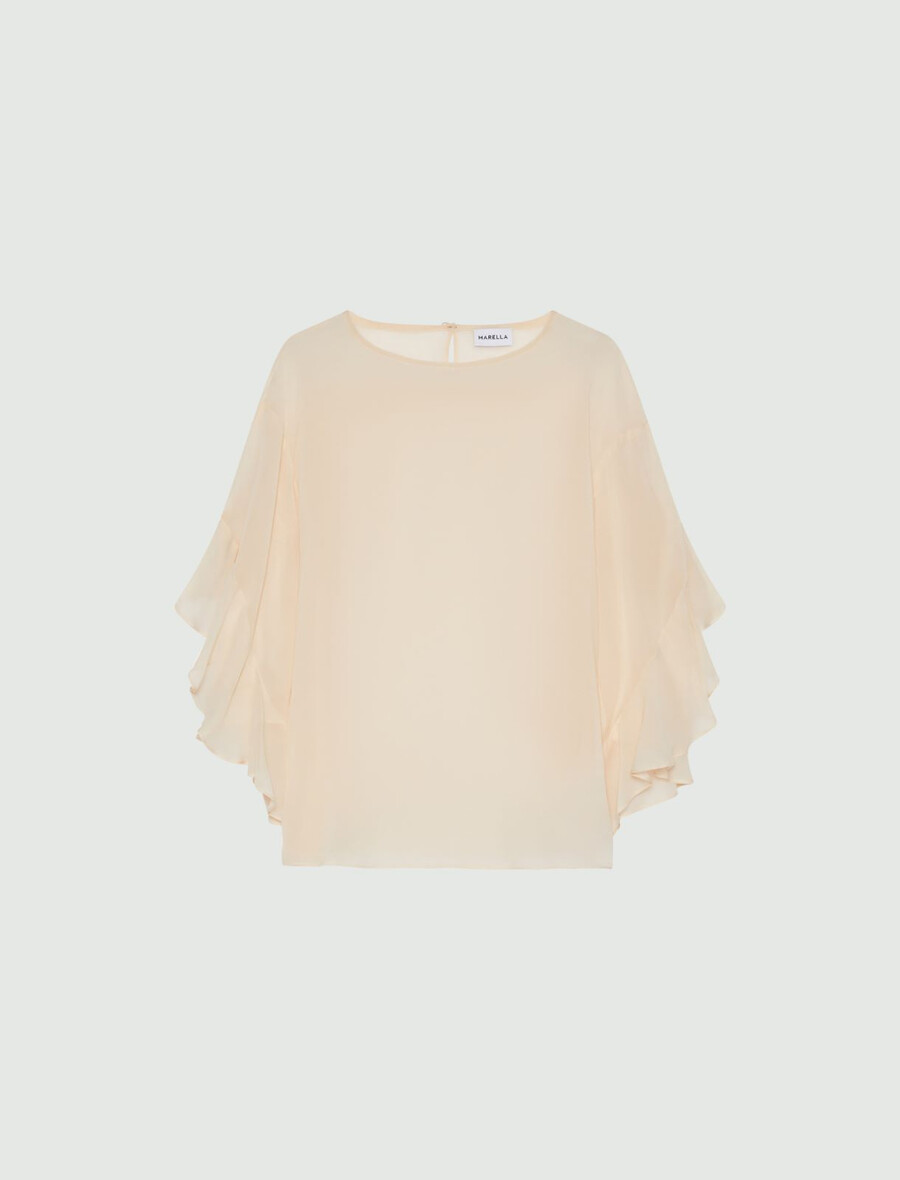 nabrane bluze - pudrasta