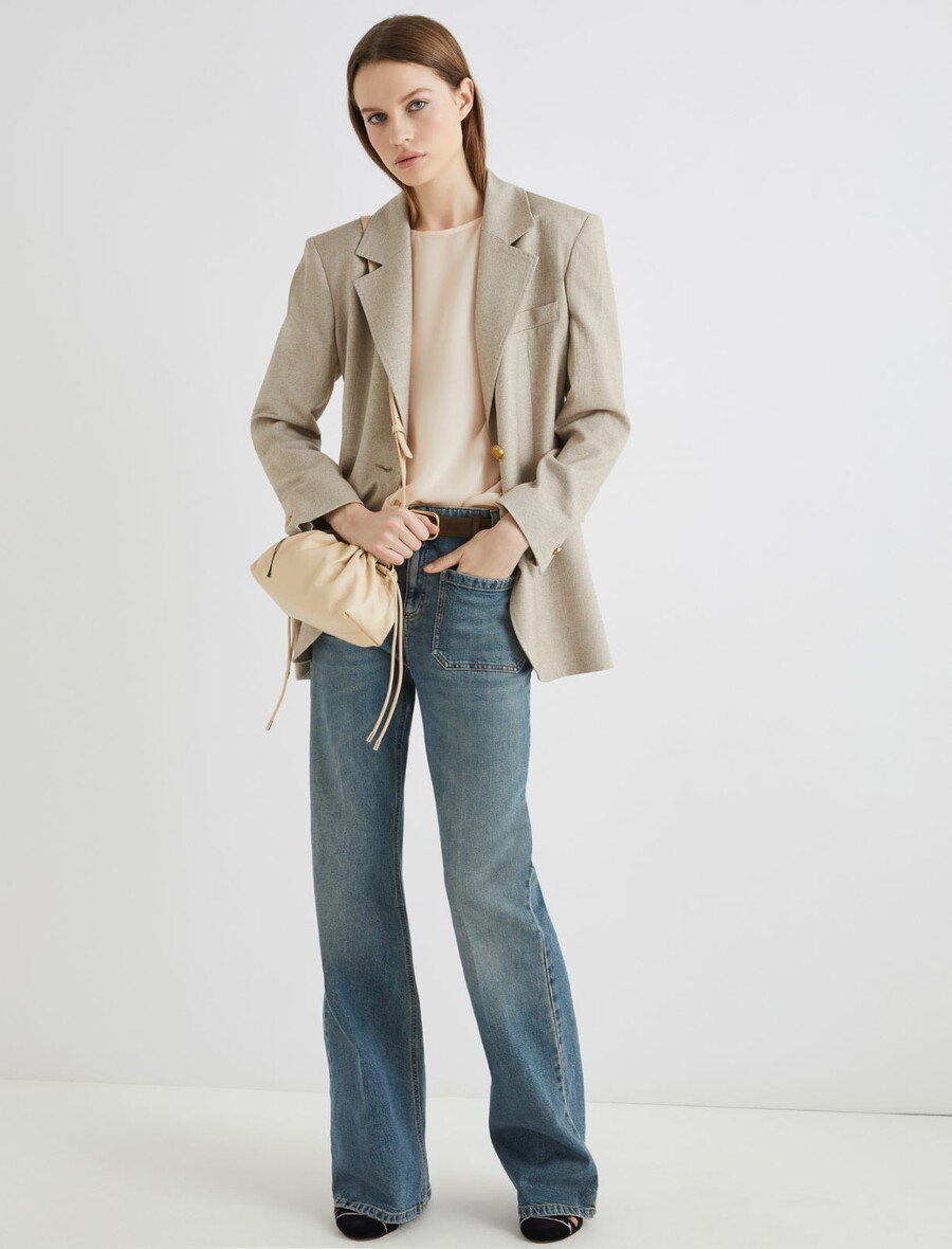 nabrane bluze - pudrasta