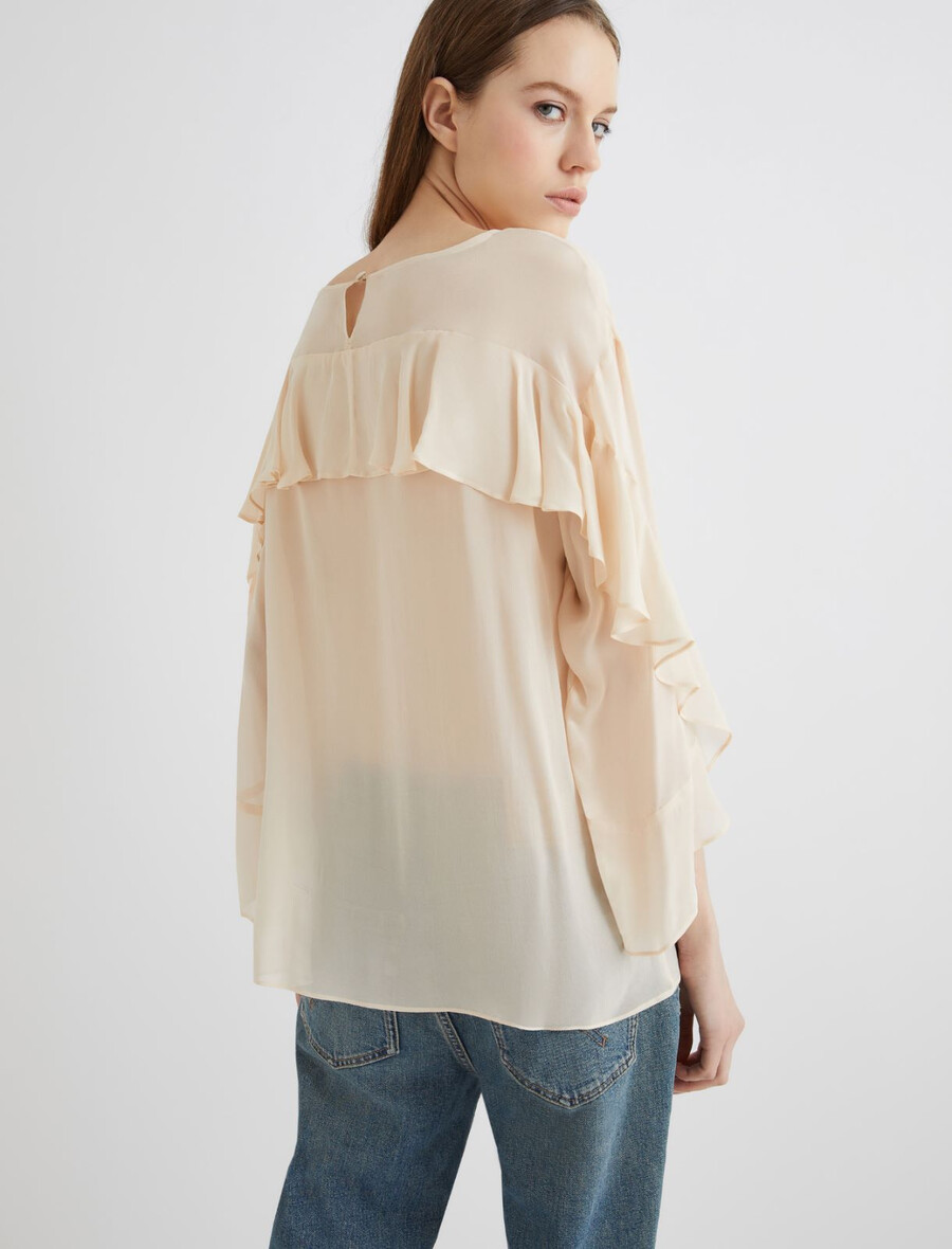 nabrane bluze - pudrasta