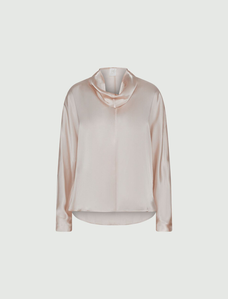 bluza iz svilene mešanice - kremna