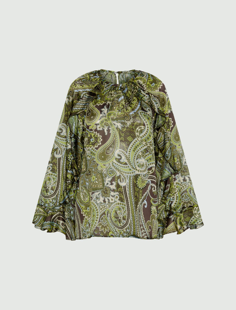 raztegnjena šifonska srajca - lime green