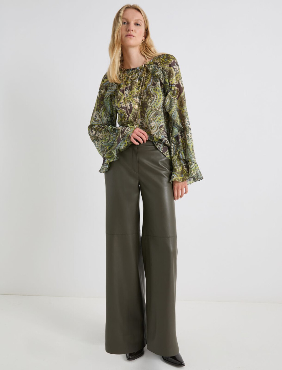 raztegnjena šifonska srajca - lime green