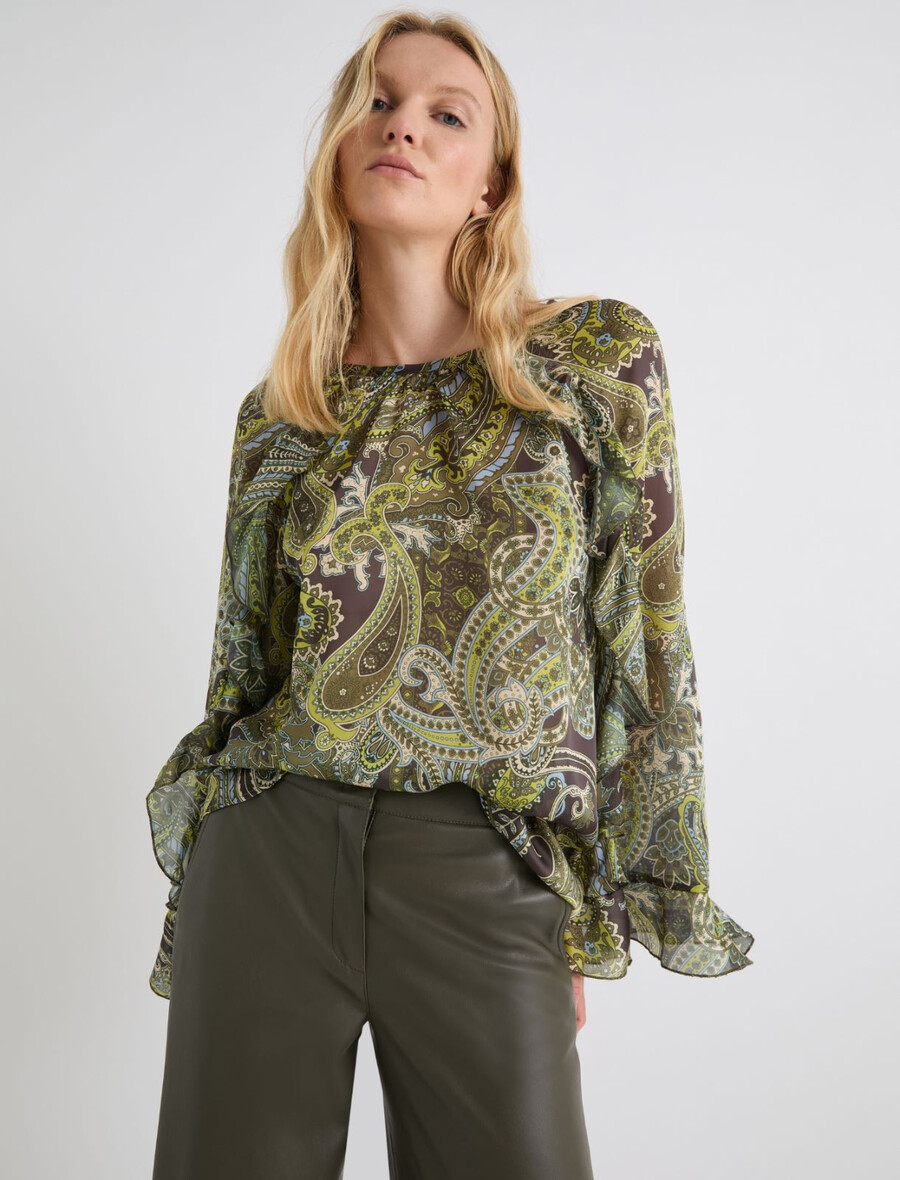 raztegnjena šifonska srajca - lime green