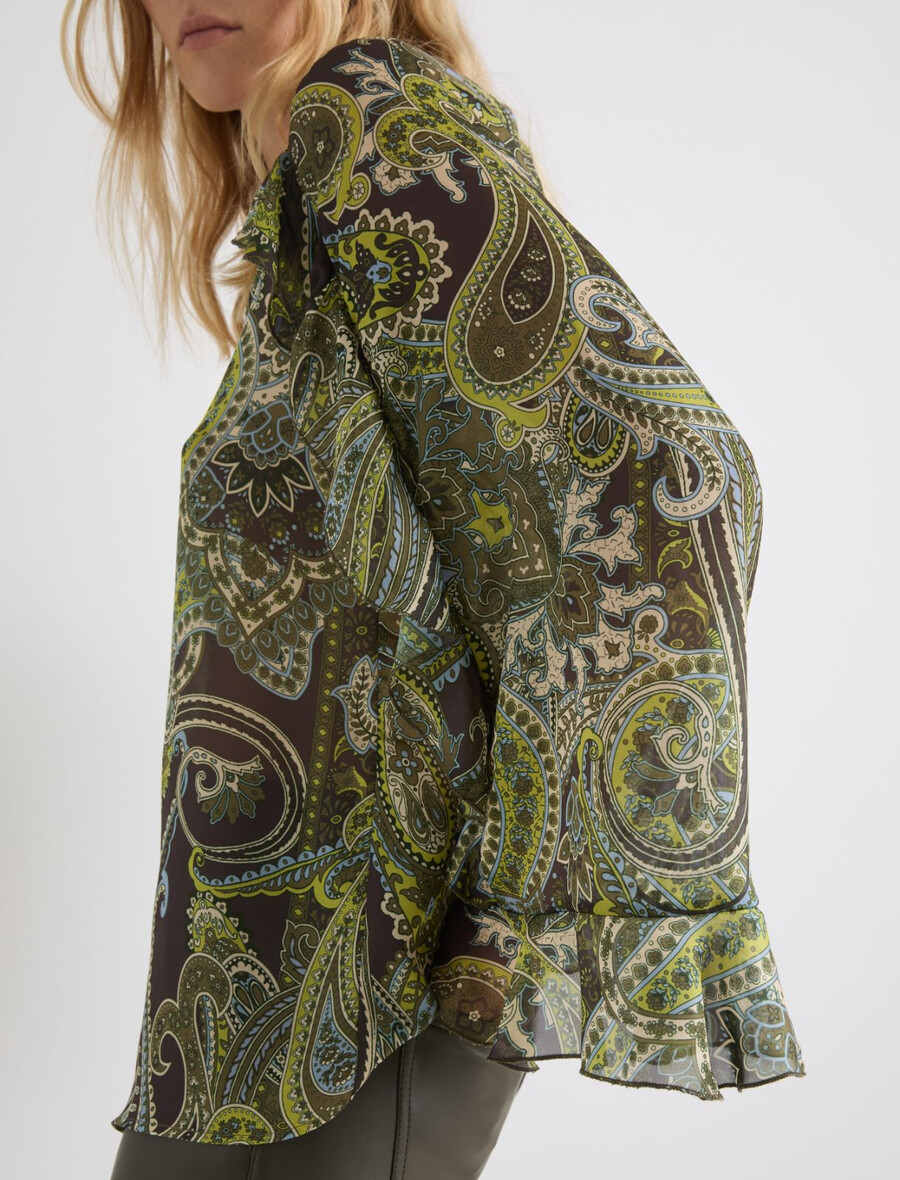 raztegnjena šifonska srajca - lime green