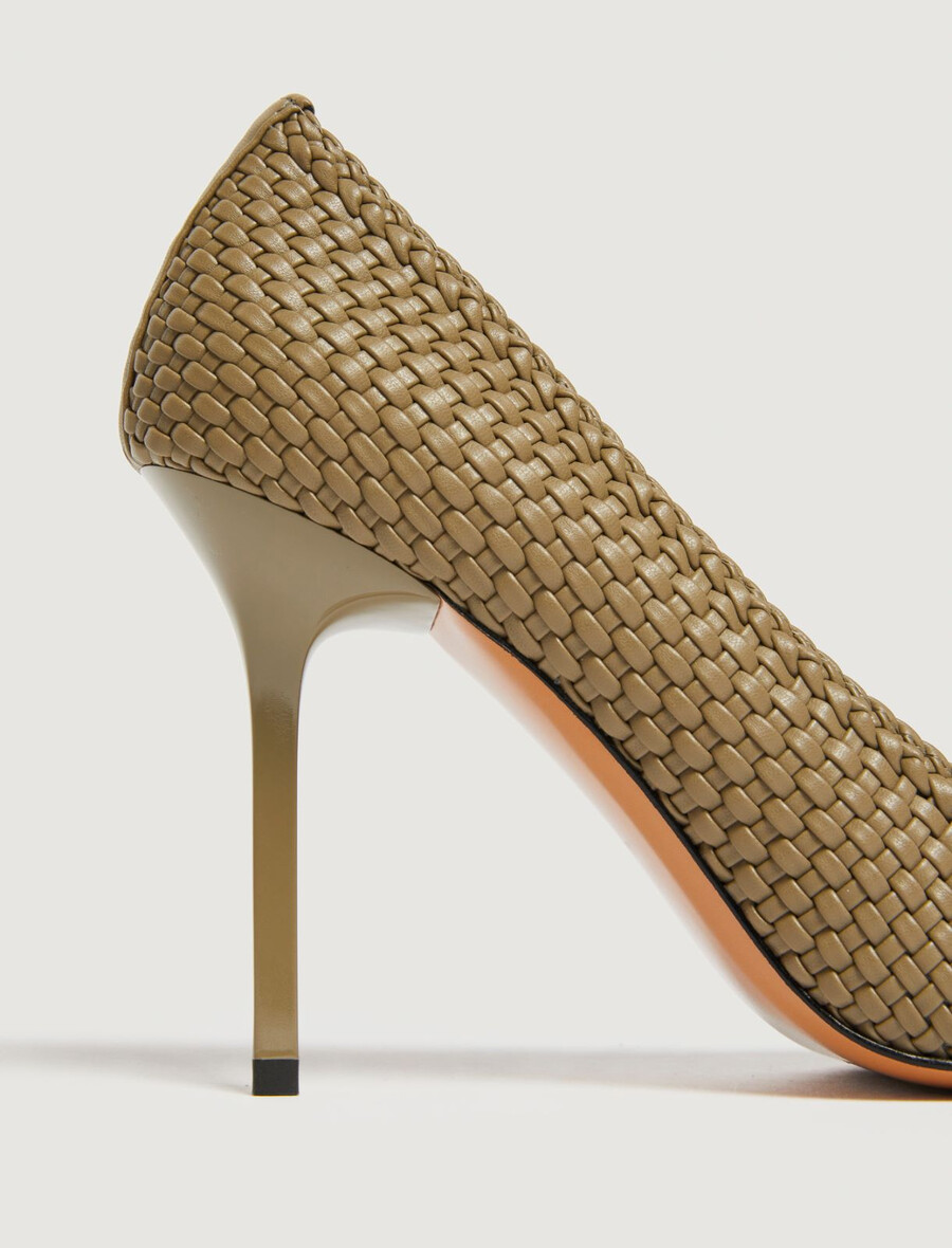 pleteni čevlji za v sobo - kaki