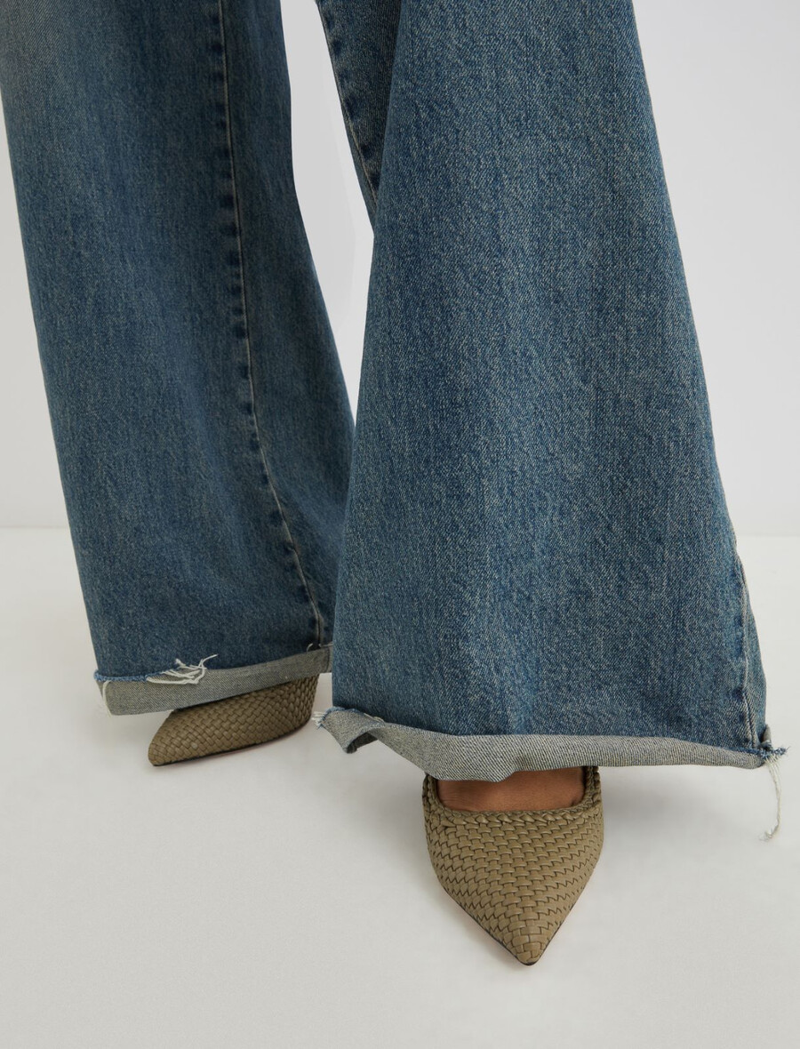 pleteni čevlji za v sobo - kaki