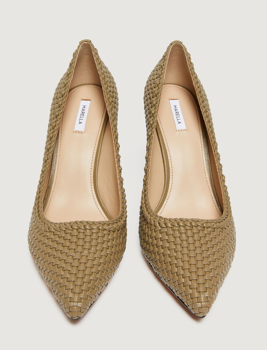 pleteni čevlji za v sobo - kaki