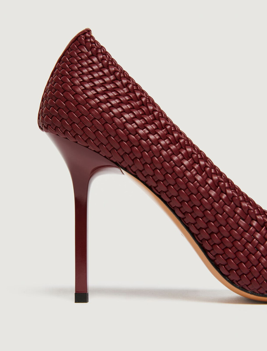 pleteni čevlji za v sobo - rjavo bordo