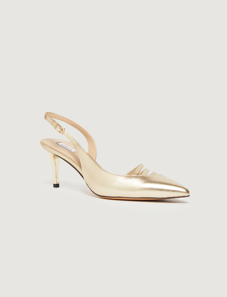 Čevlji z naramnicami - zlati