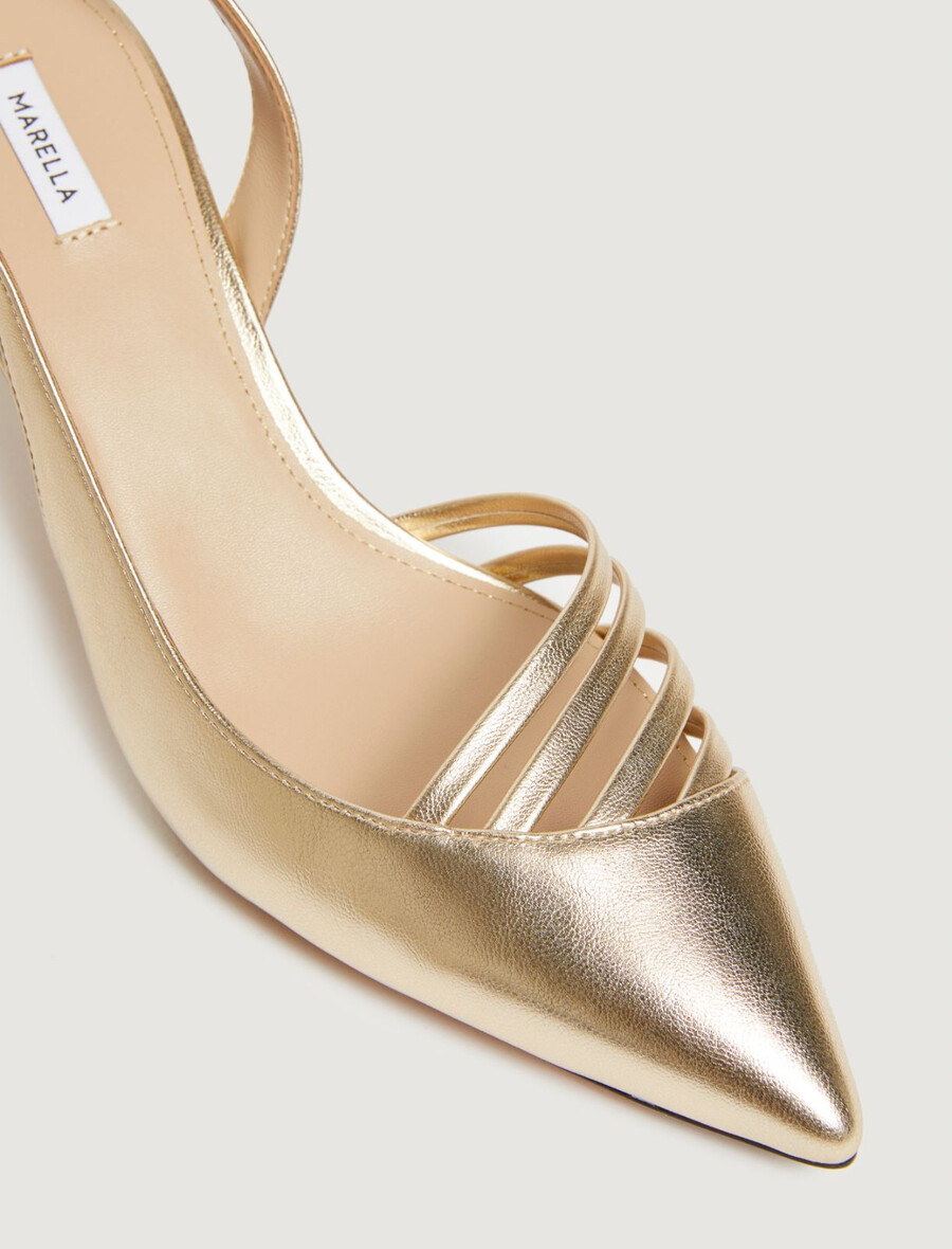 Čevlji z naramnicami - zlati