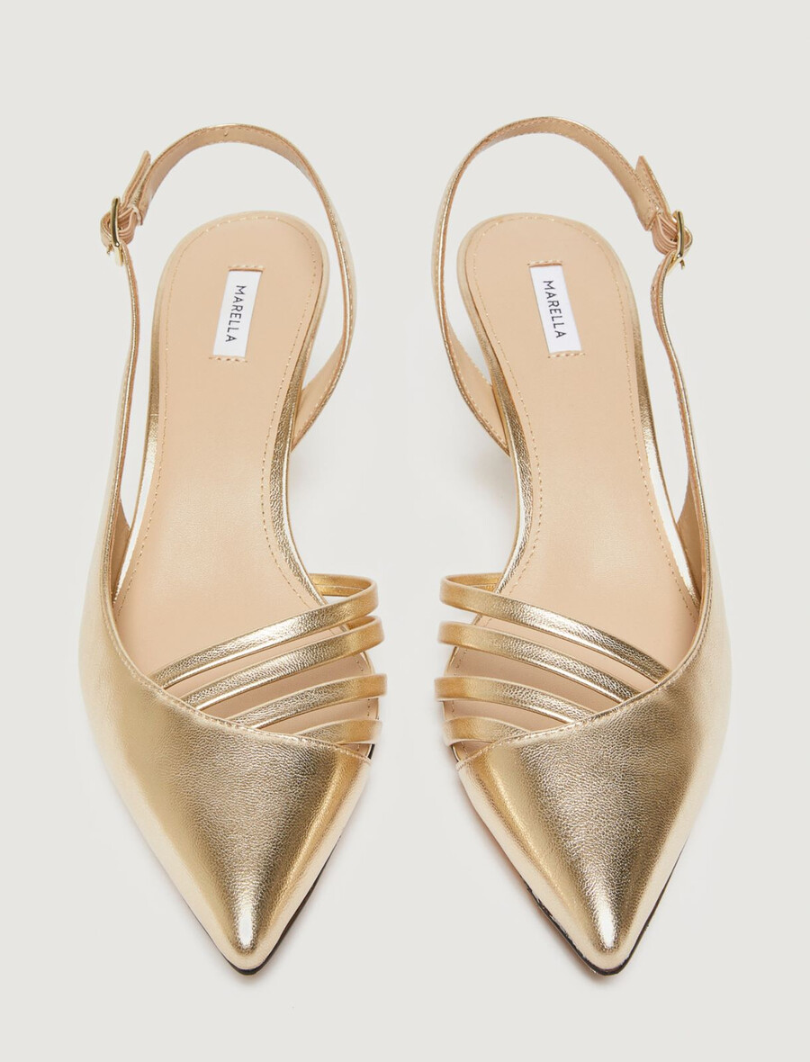 Čevlji z naramnicami - zlati