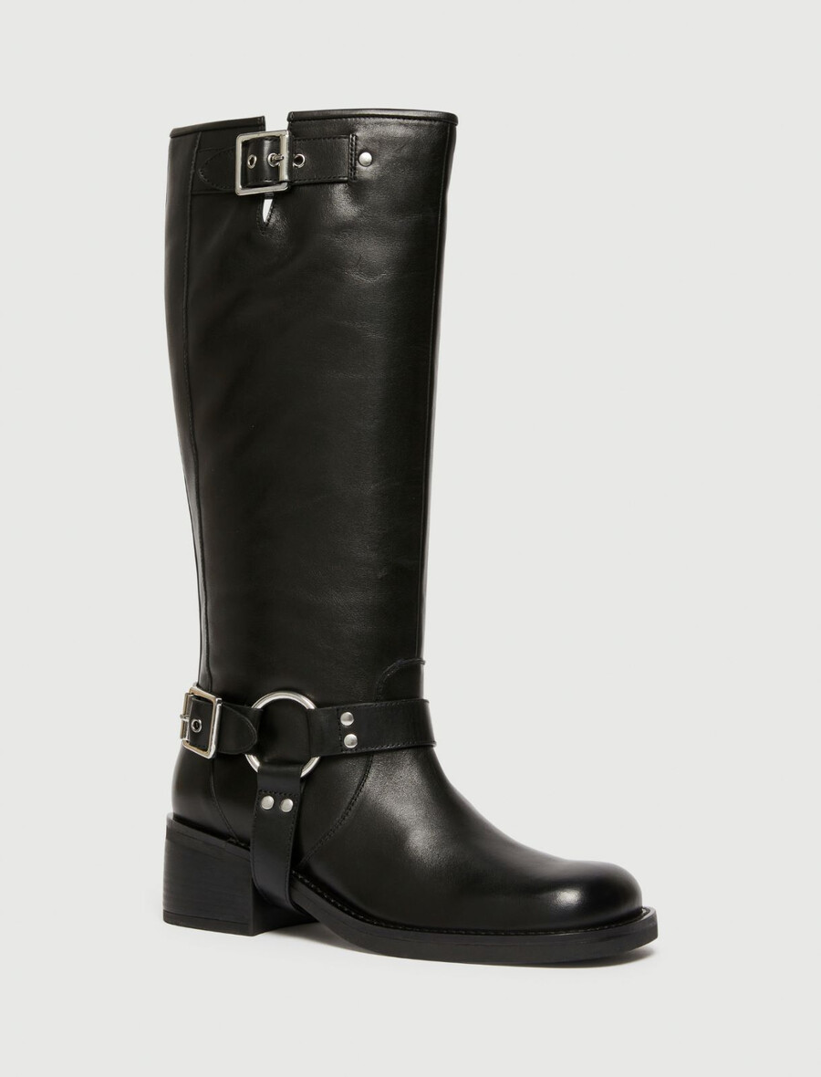 motoristični škornji - Črni