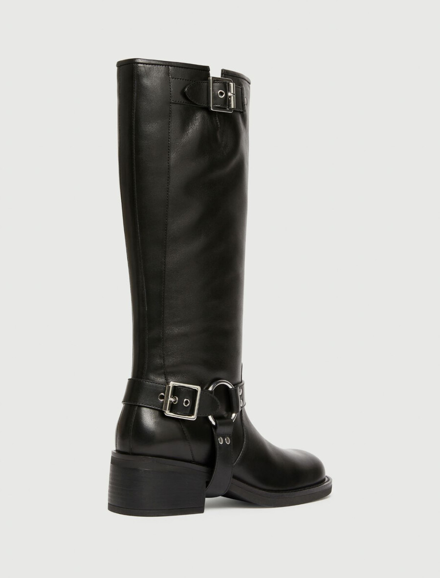 motoristični škornji - Črni