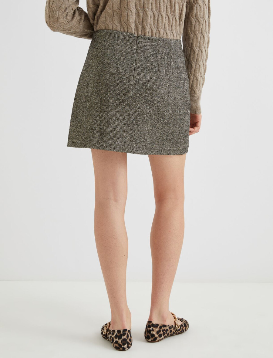 kratko tvidasto krilo - rjavo