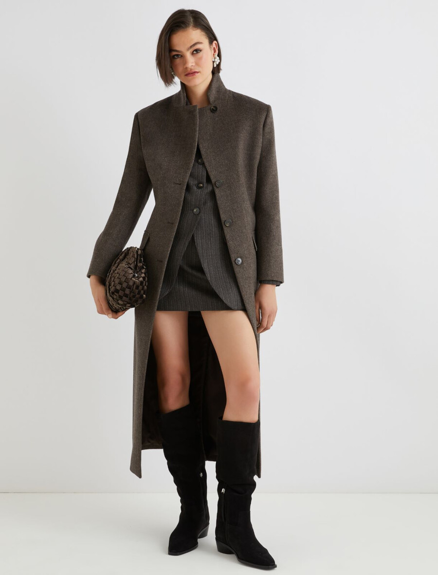 kratko volneno krilo - rjavo