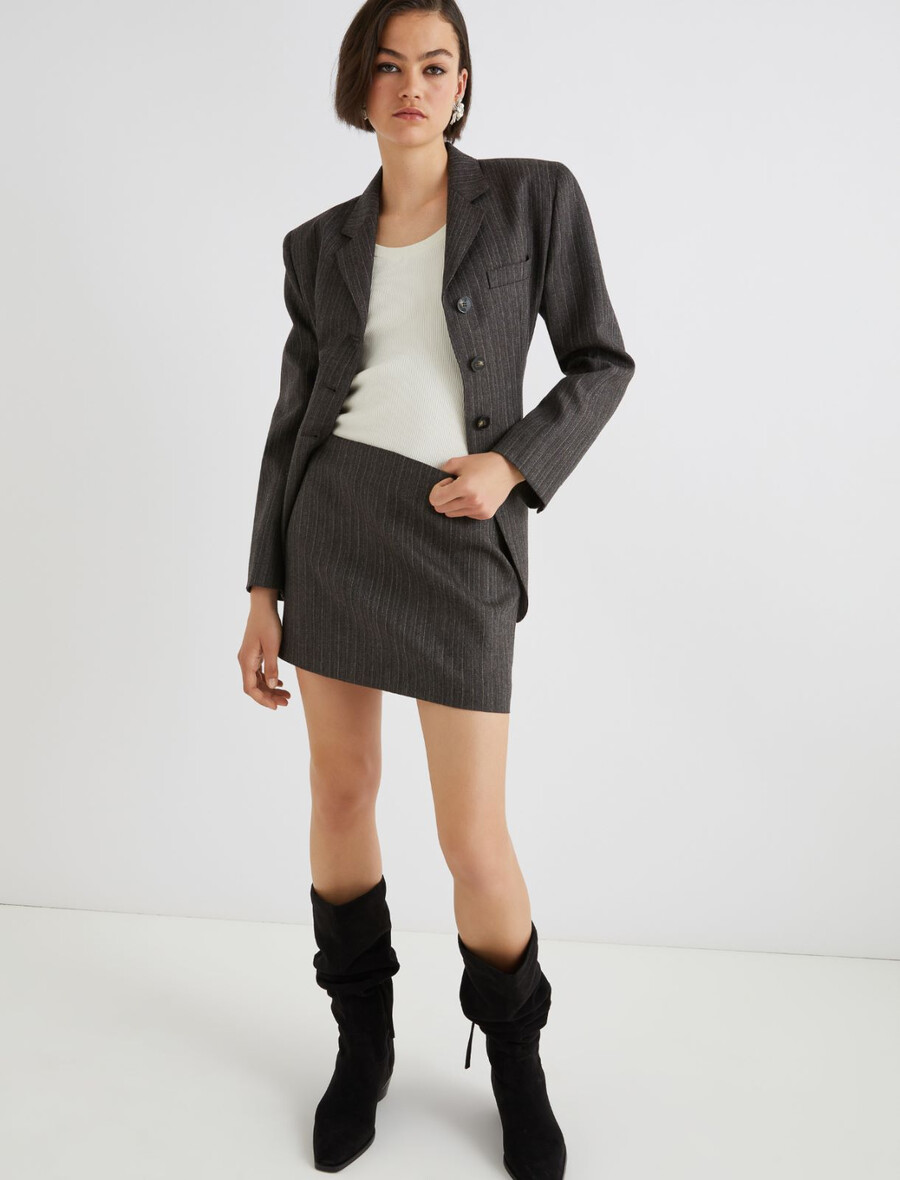 kratko volneno krilo - rjavo