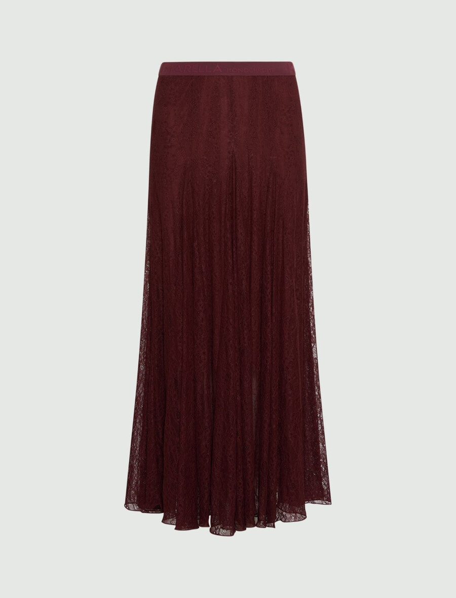 Čipkasto džersi krilo - bordo