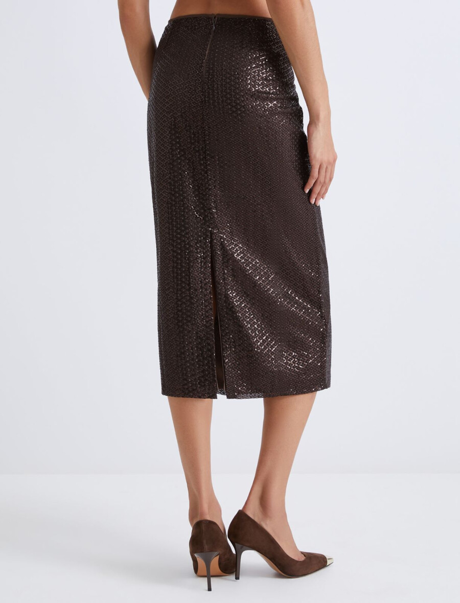 dolgo krilo z bleščicami - rjavo