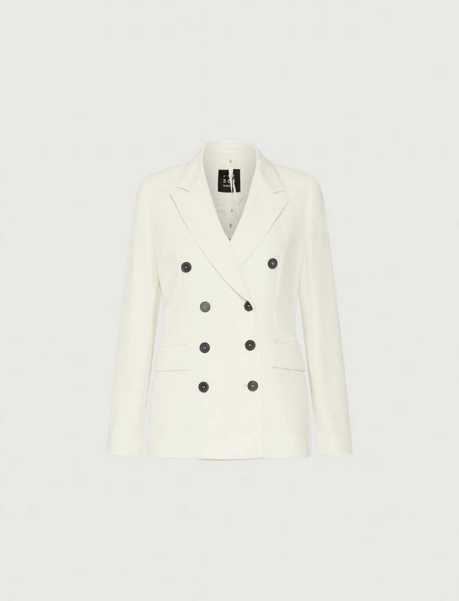 dvoredna jakna - volna bela