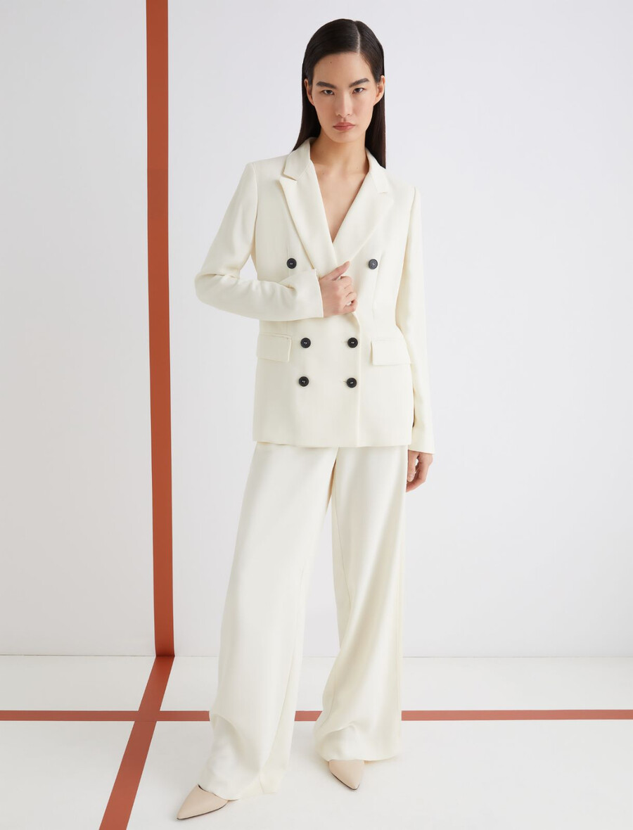 dvoredna jakna - volna bela