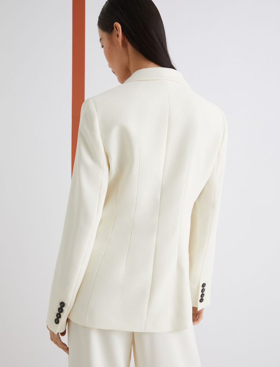 dvoredna jakna - volna bela