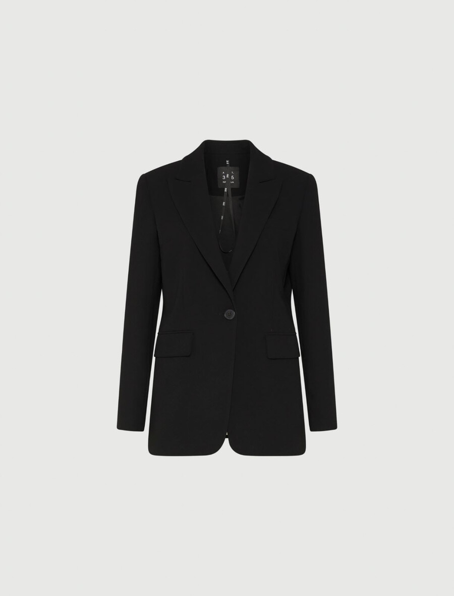 enoredni satenasti suknjič envers - Črna