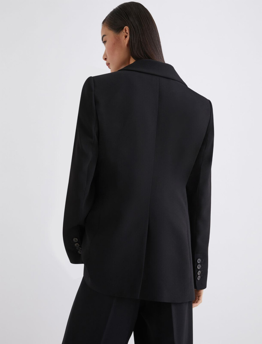 enoredni satenasti suknjič envers - Črna