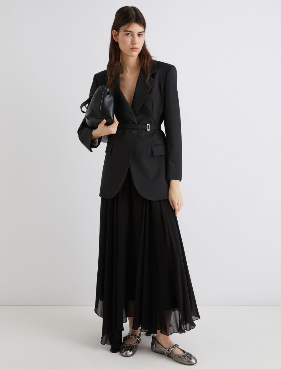 raztegljiv blazer - Črn