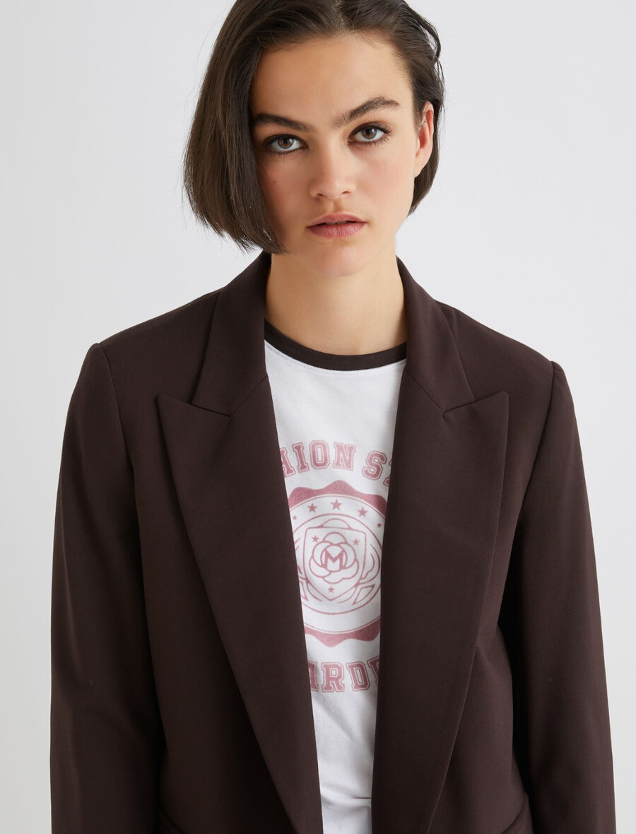 raztegljiv blazer - rjav