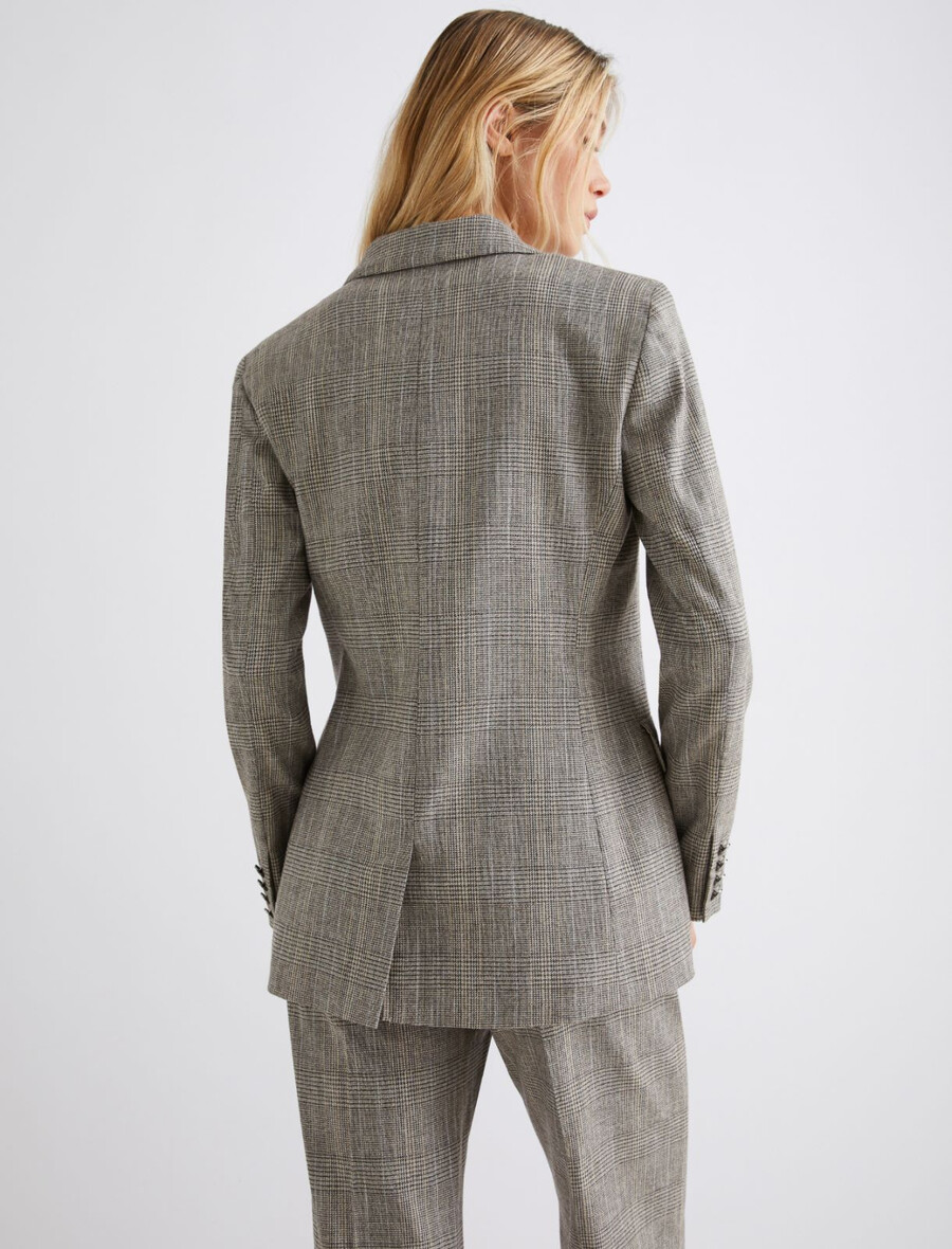 padajoč blazer z dvojnim zapenjanjem - svetlo siva