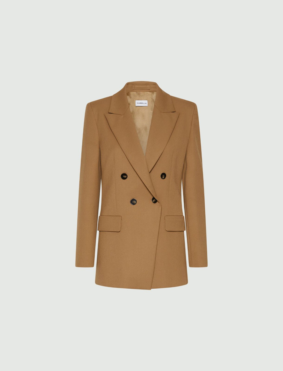 dvoredni raztegljiv blazer - olivna