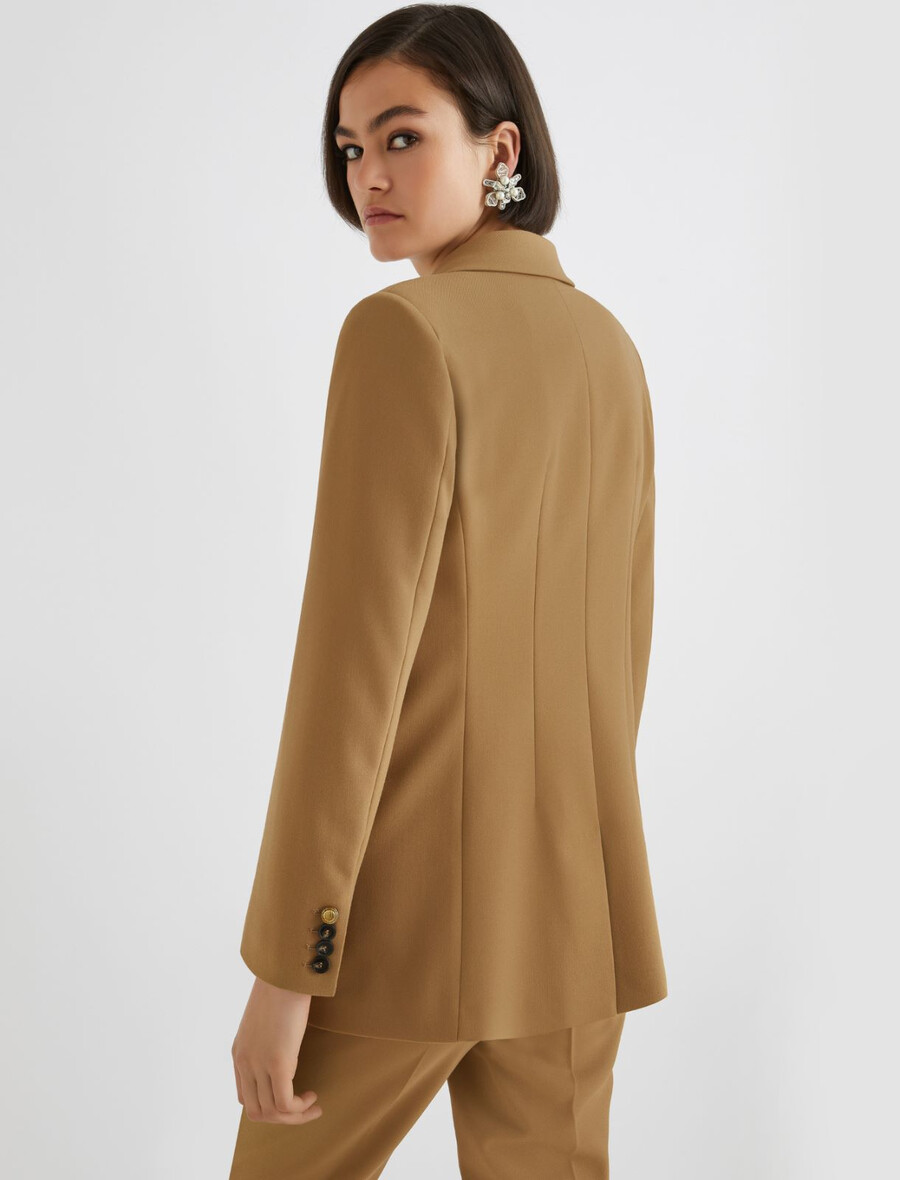 dvoredni raztegljiv blazer - olivna