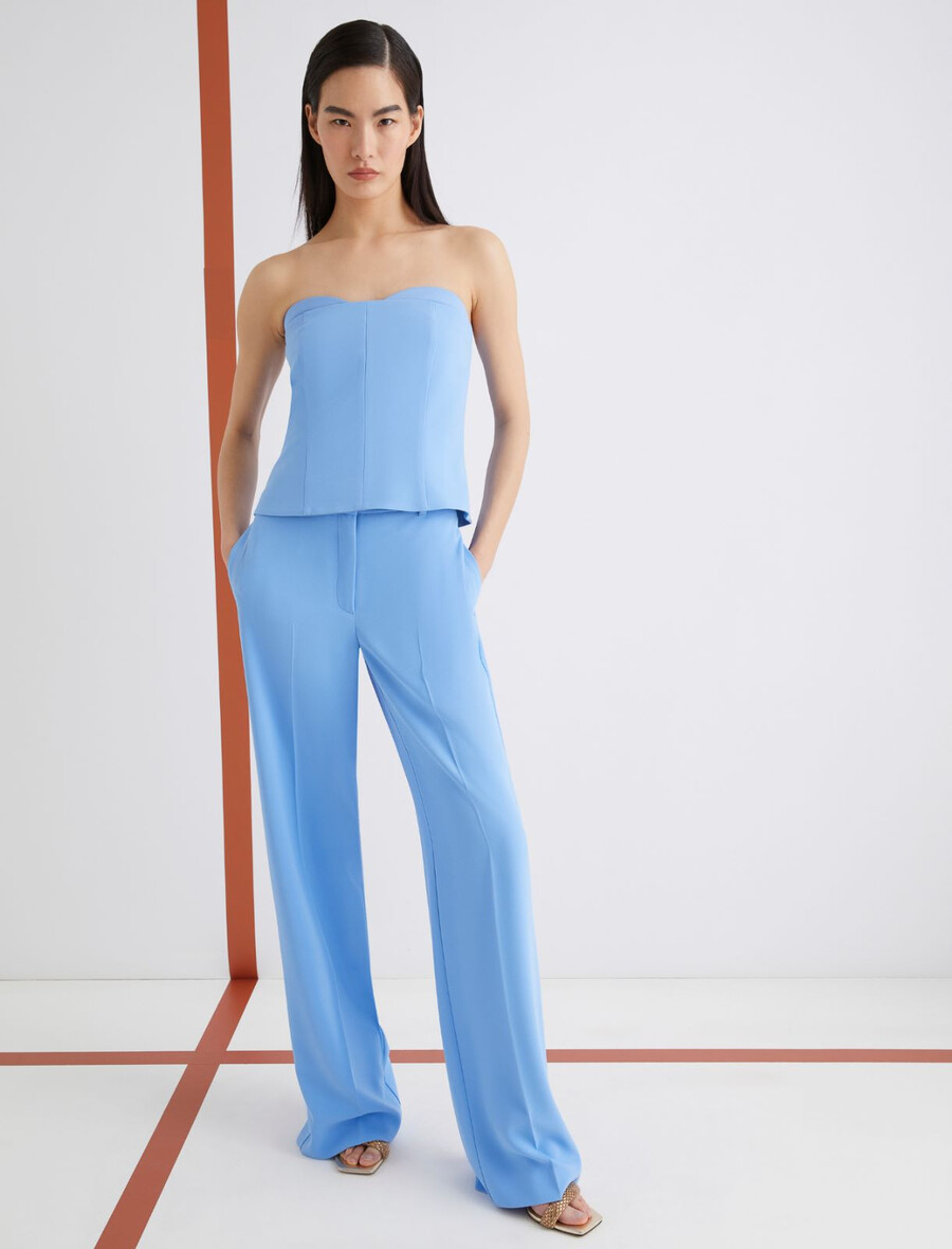 satenaste hlače envers - svetlo modre