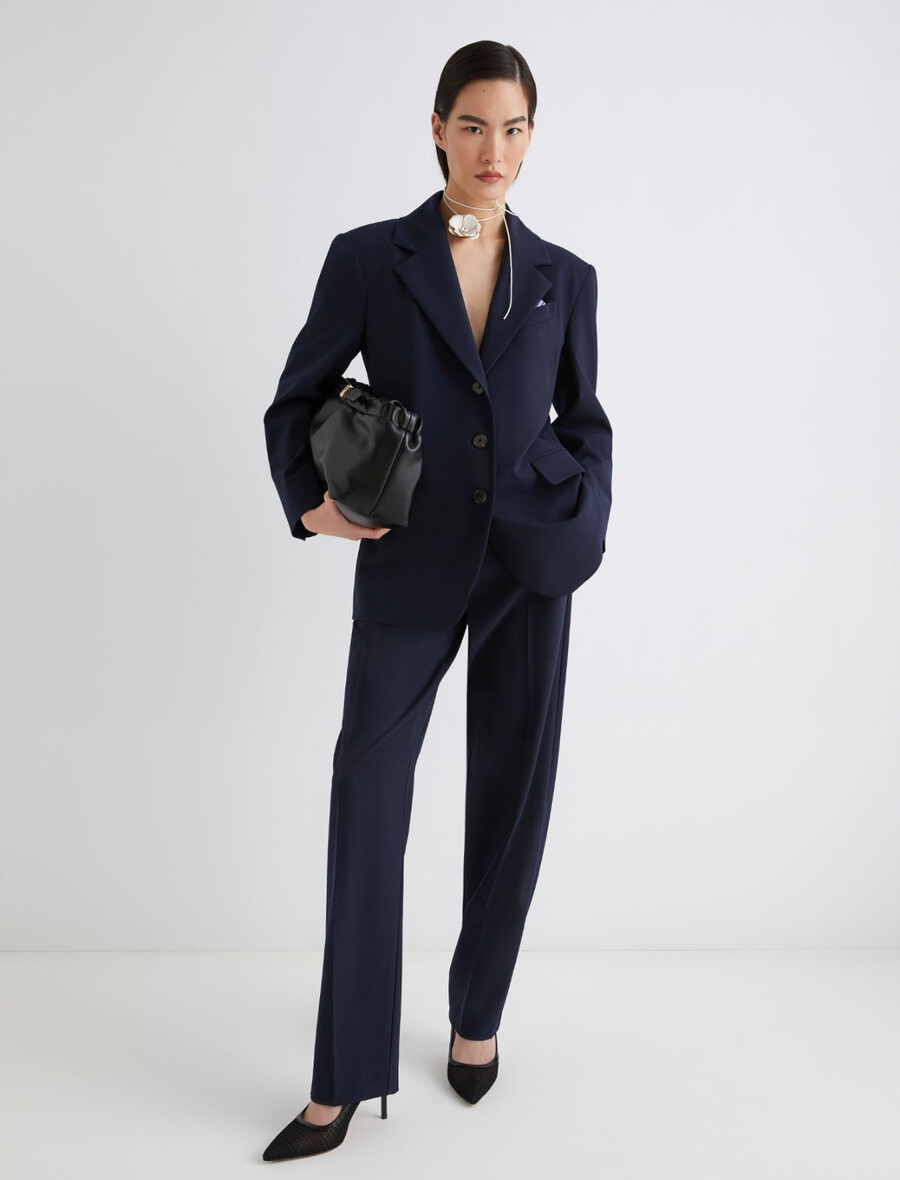 hlače slim fit - temno modre