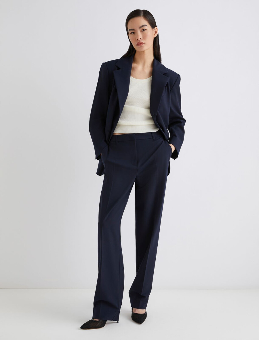 hlače slim fit - temno modre