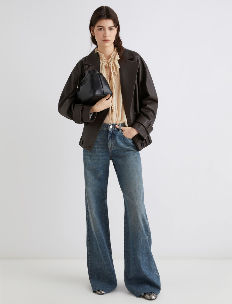 usnjen plašč - rjav