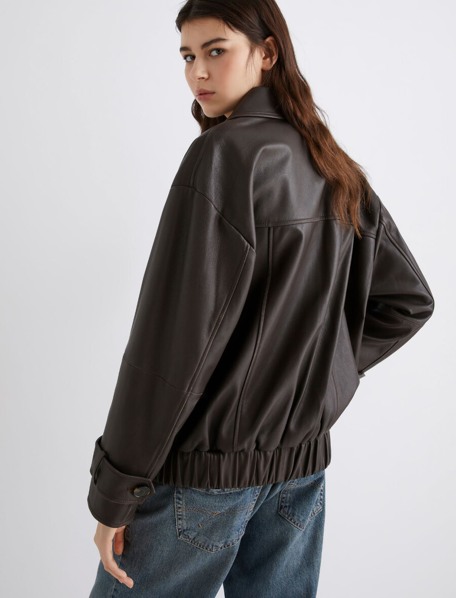 usnjen plašč - rjav