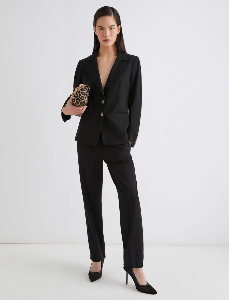 džersej hlače - Črna