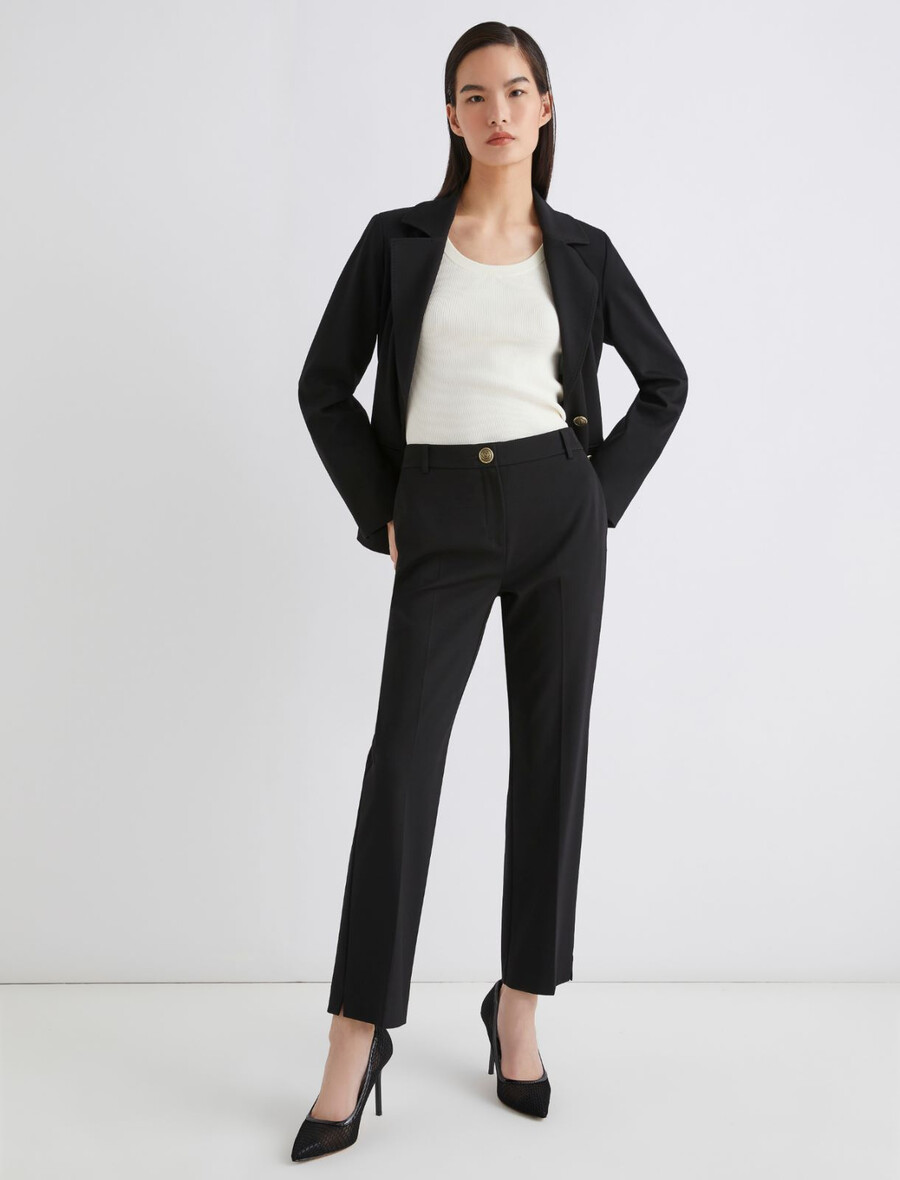 džersej hlače - Črna