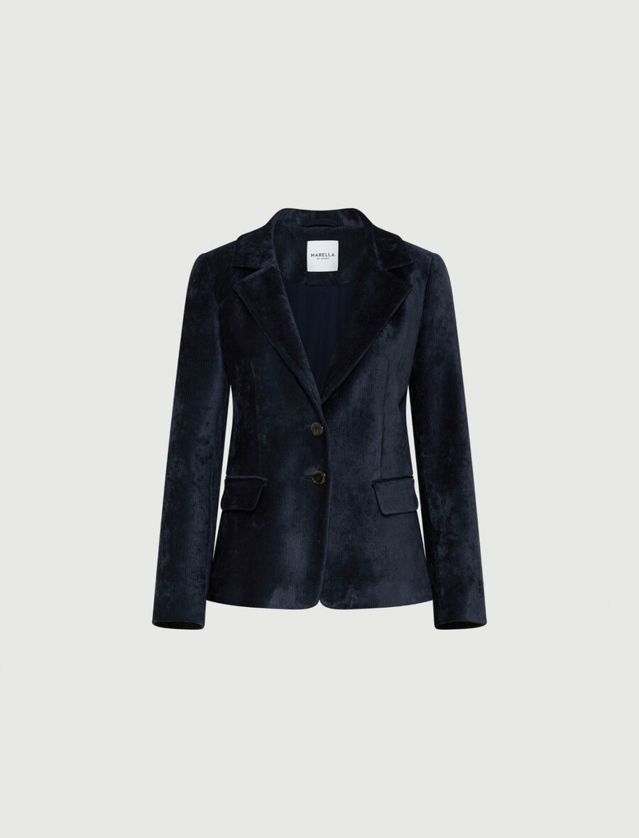 enoredni žametni blazer - midnightmodr