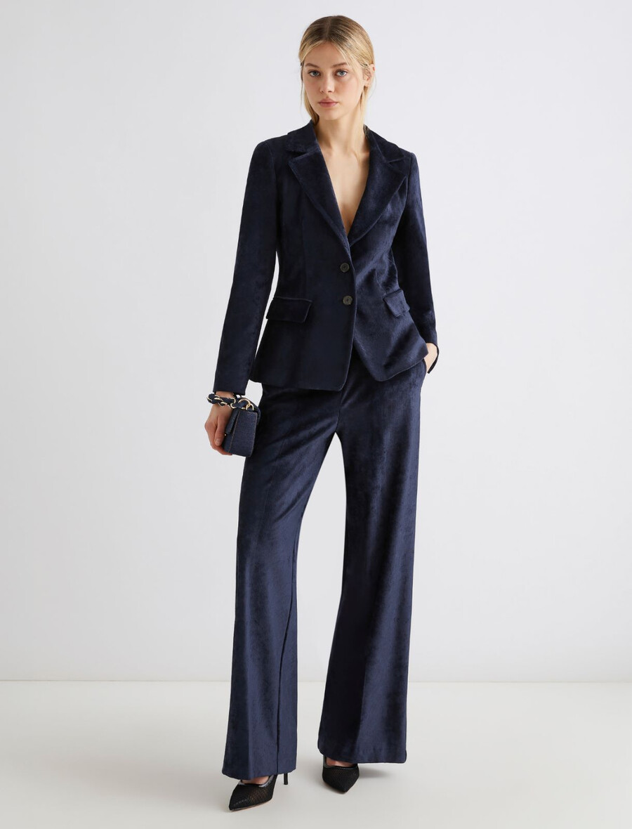 enoredni žametni blazer - midnightmodr