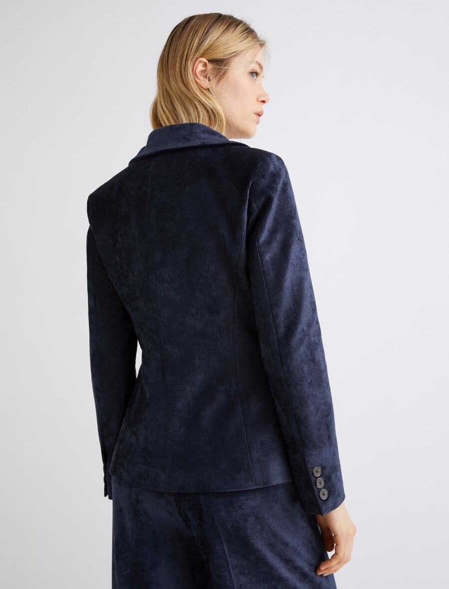 enoredni žametni blazer - midnightmodr