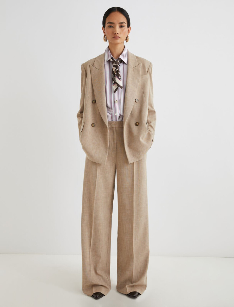 raztegljive široke hlače - beŽ