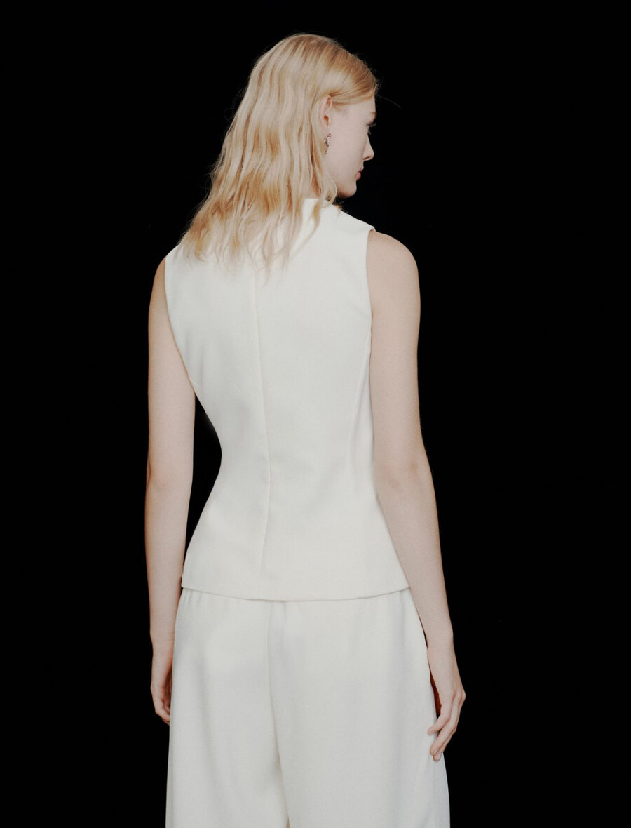 satenasti top z zavezami envers - volna bela